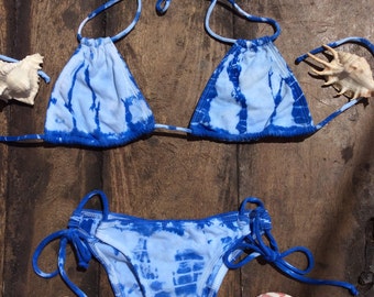 Tye dye blue bikini