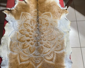 Mandala goat skin caramel colour.