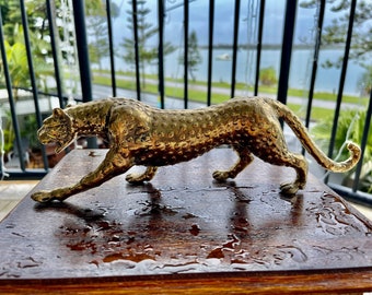 Brass leopard.  30 cm. X. 9 cm