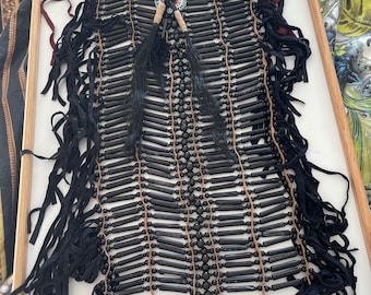 XL  native american Handcarved bone chest piece.