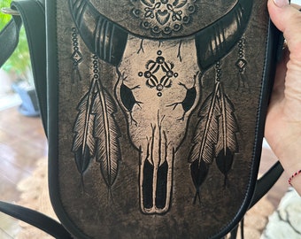bulls skull bag