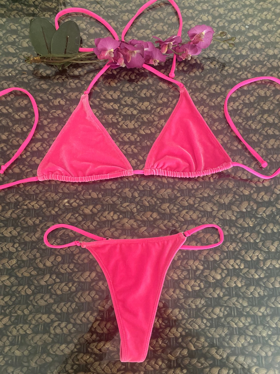 Velvet Bikinis Gstring Style Etsy