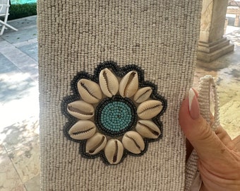 hand beaded purse flower design