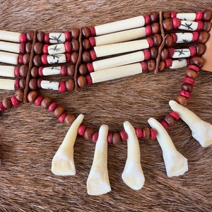 Cow Bone Warrior Choker: Tribal Arm Band or Hat Band