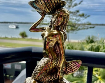 Brass mermaid. 23 cm. X 10 cm.