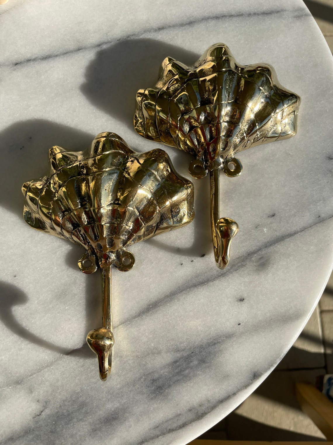 Brass Clam Shell Hooks - Etsy