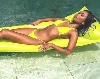 Neon yellow gstring bikinis