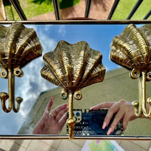 Clam shell hooks  - brass