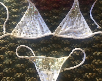 White shimmer bikini