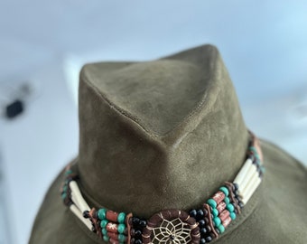 native american bone chokers , armbands , hat bands