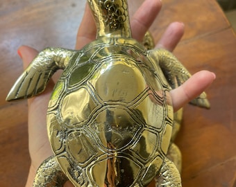 brass turtle  hand size