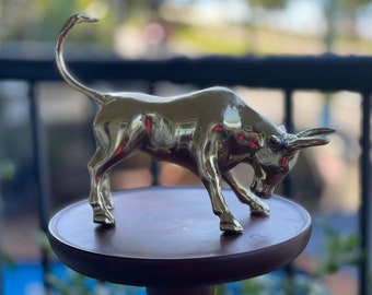 Taurus the bull Brass bull 29 cm x 22 cm.