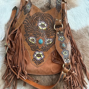 suede and leather shoulder bag