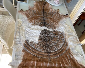 Mandala goat hide 120 cm x 85 cm