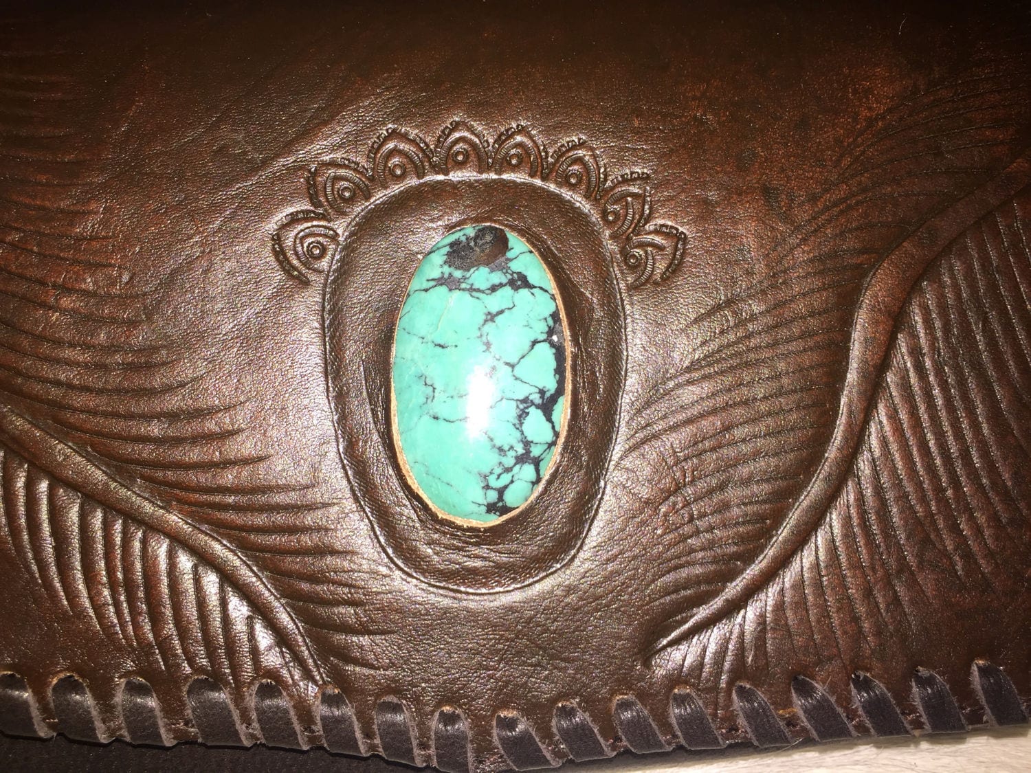 Brown Turquoise Wallet - Etsy