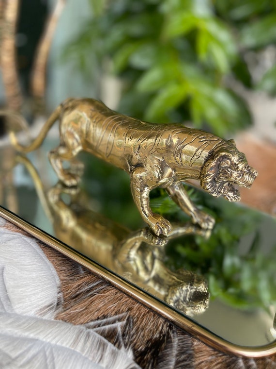 真鍮 ブラス オブジェ 虎 タイガー 金 ゴールド 金属 大型 真鍮 ブラス