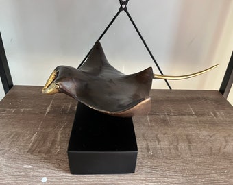 Large brass manta ray