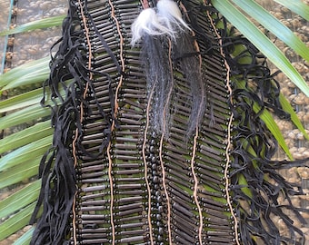 native american Extra long black chest piece.