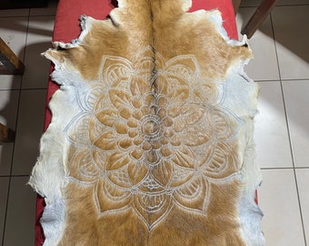 Mandala goat skin caramel colour.