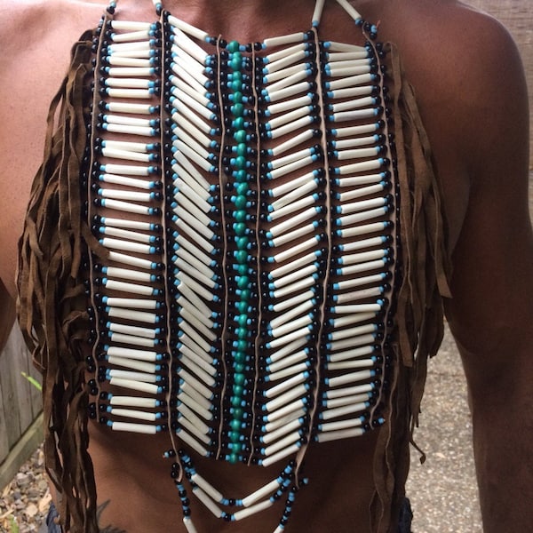 native american Bone tribe chest plate
