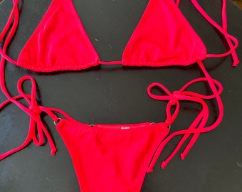 cherry red gstring bikinis