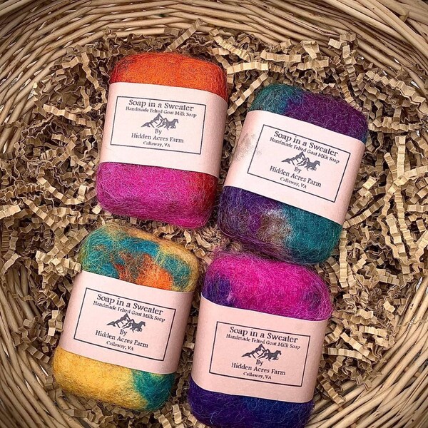 Colorful Felted Soap