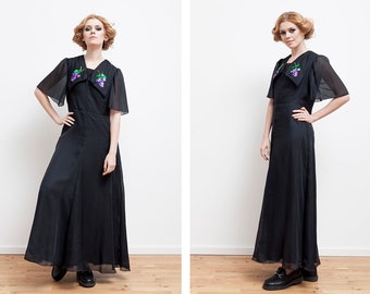 Langes Schwarzes Kleid Etsy