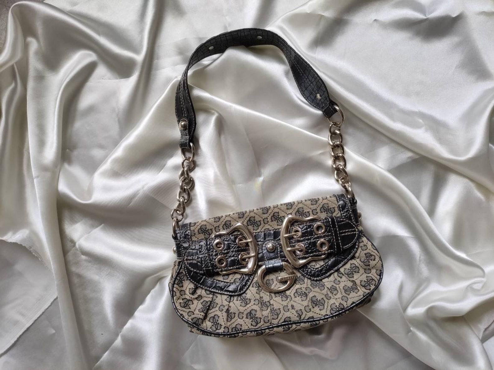 Y2K Guess Baguette Bag Purse Handbag Monogram Etsy