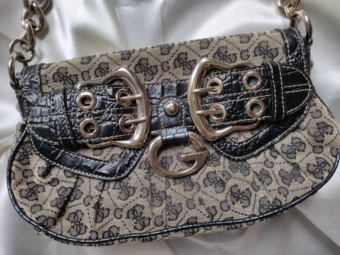 Y2K Guess Baguette Bag Purse Handbag Monogram Etsy