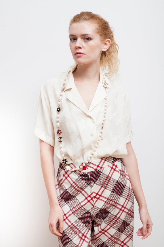 Vintage romantic white blouse from 80s