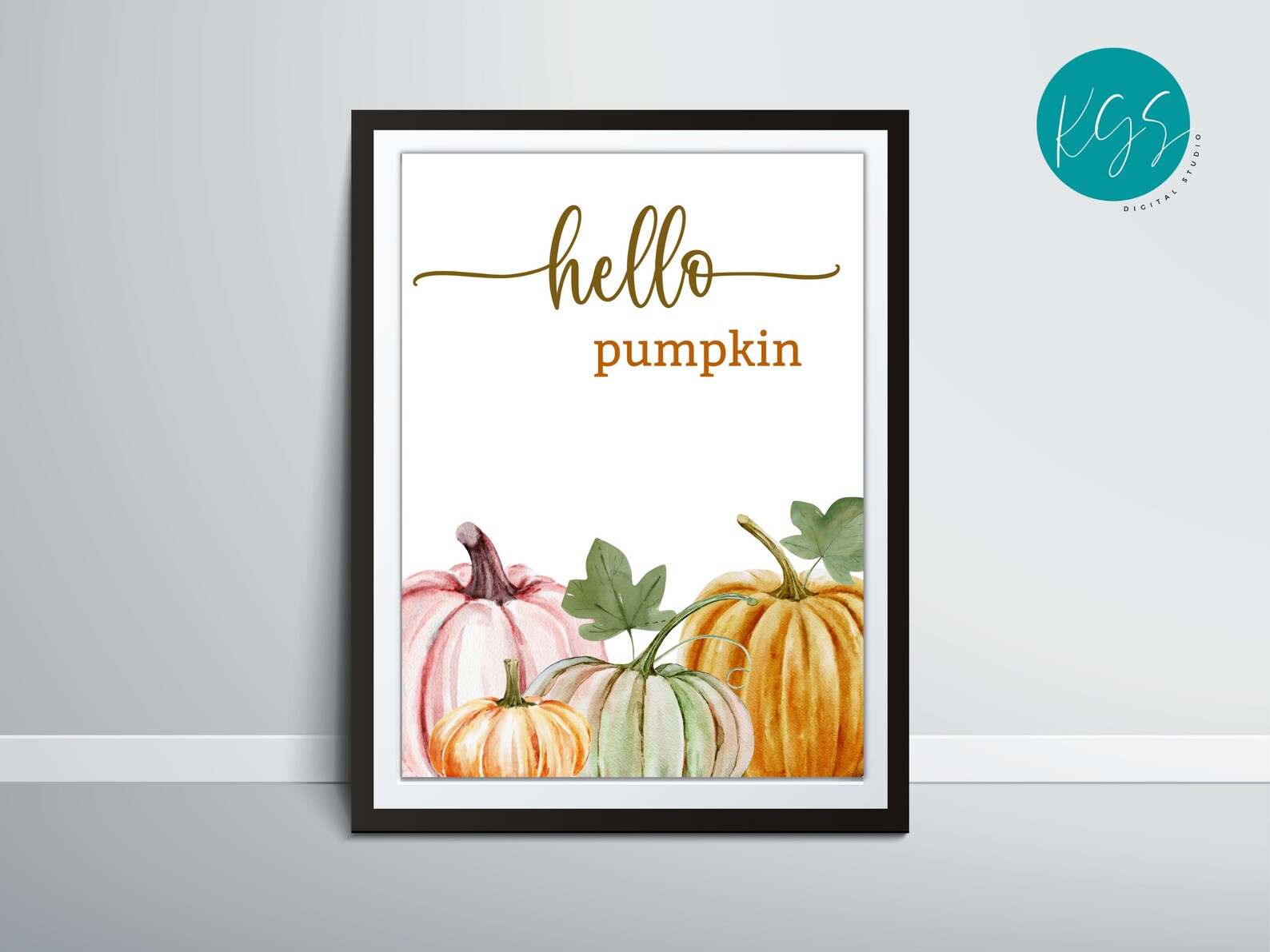Pumpkin Wall Decor Printable Hello Pumpkin Home Decor Autumn Etsy
