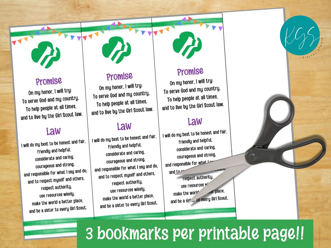 Girl Scout Promise and Law Printable Girl Scout Promise - Etsy