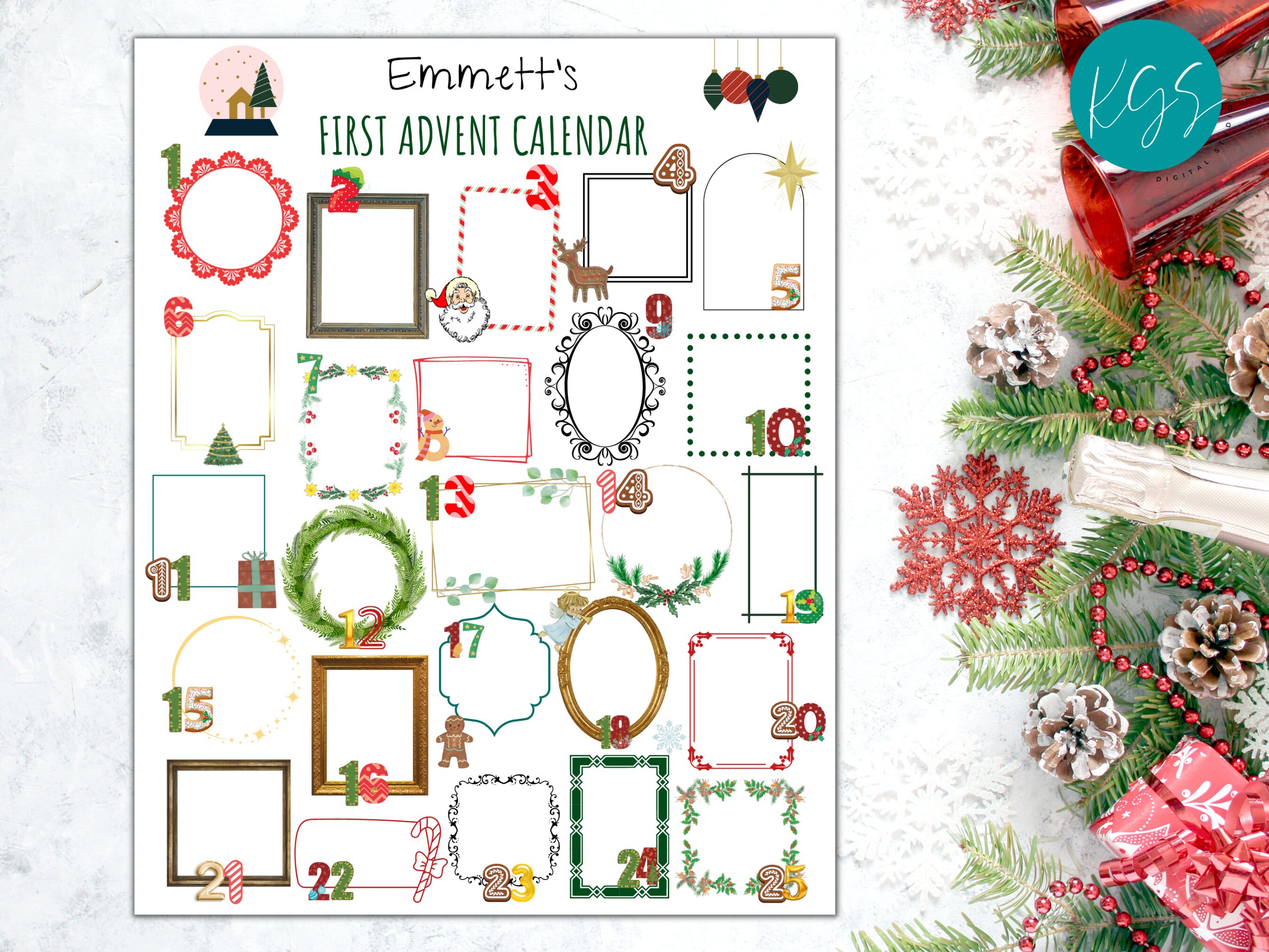 Printable Christmas Keepsake Advent Calendar Printable Christmas Printable Christmas Keepsake Advent Calendar Printable Christmas