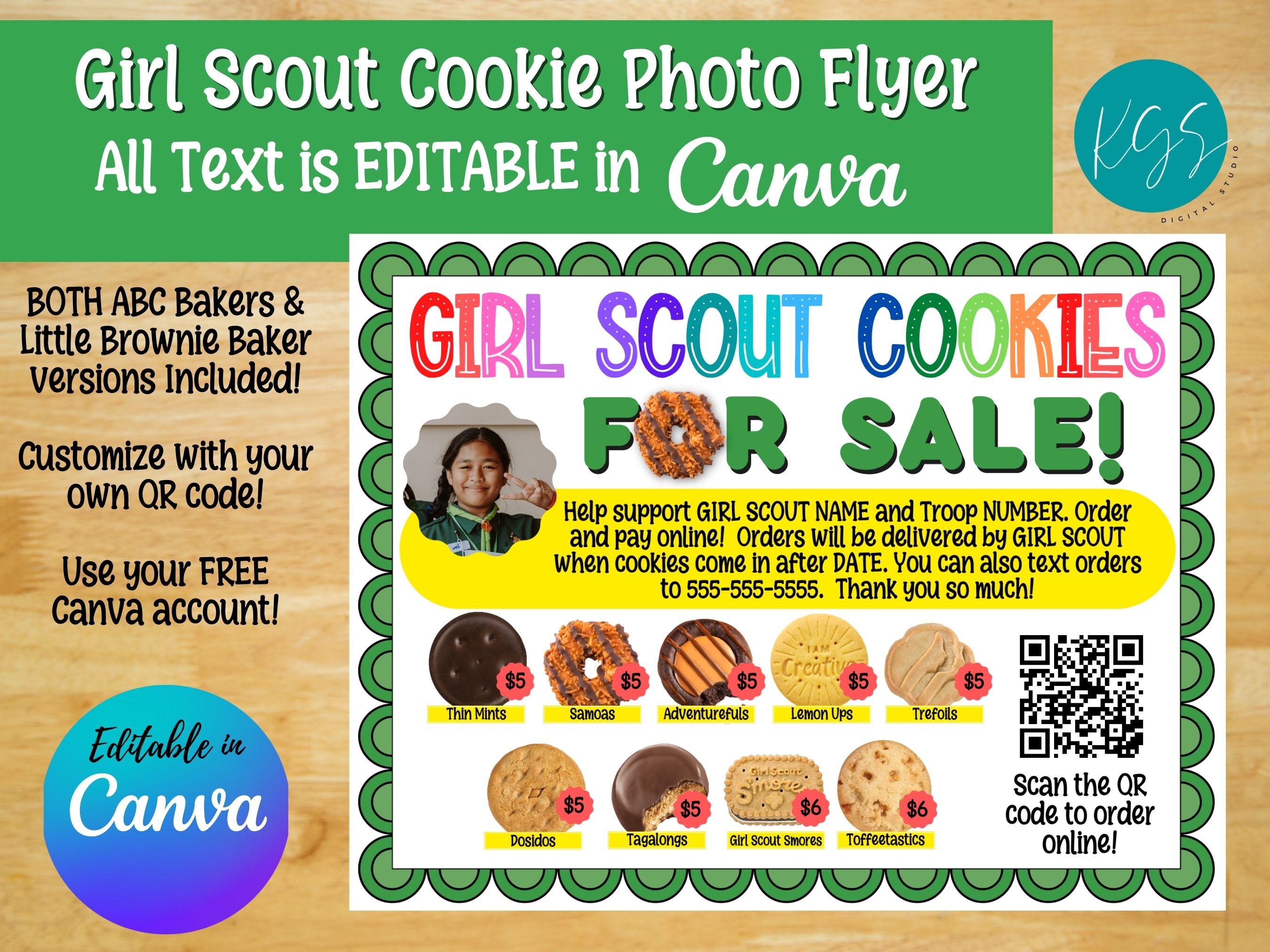 2025 Cookie Sales Photo Flyer, Editable Canva Template, Editable Cookie ...