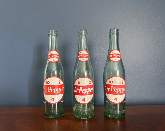 3 Vintage Dr Pepper Bottles 10 Oz 1950's and 1960's Etsy