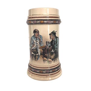 Antique German Beer Stein Tavern Scene Merkelbach and Wick