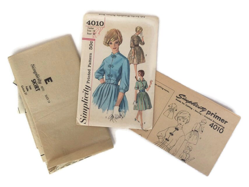 Sewing Pattern Simplicity 4010 Teens Juniors One Piece Dress Etsy