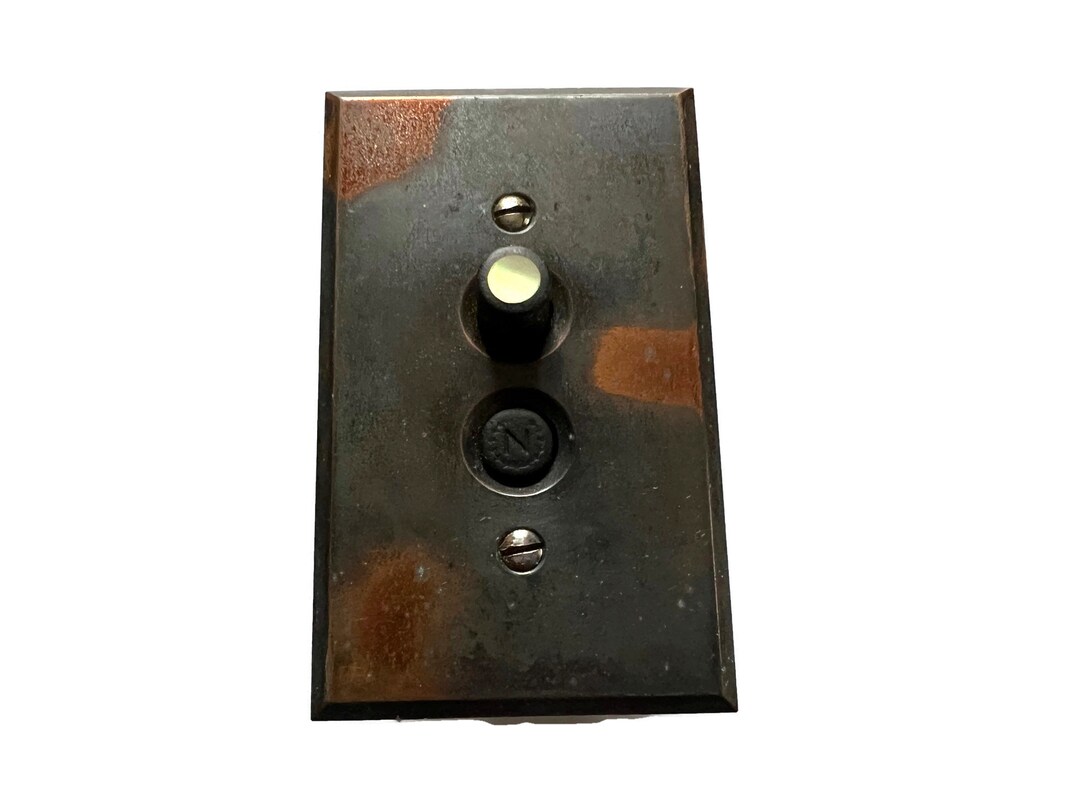 Antique Push Button Switch Plate Single Gang Japanned Finish Etsy