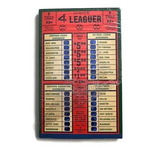 Vintage Baseball Punch Game Unused World War II Era 1943 Junior 4 Leaguer