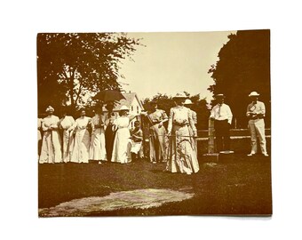 Vintage Sepia Photo Print Lady Golfers  11 x 14"