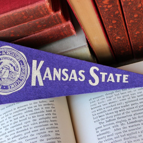 1950s Kansas State Vintage Mini Pennant Flag