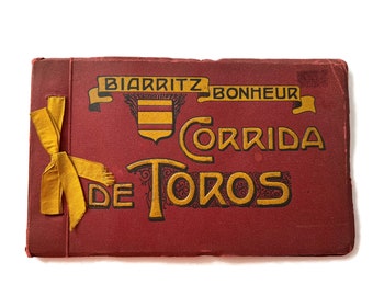 Antique Biarritz France Corrida de Toros Bullfighting Souvenir Booklet