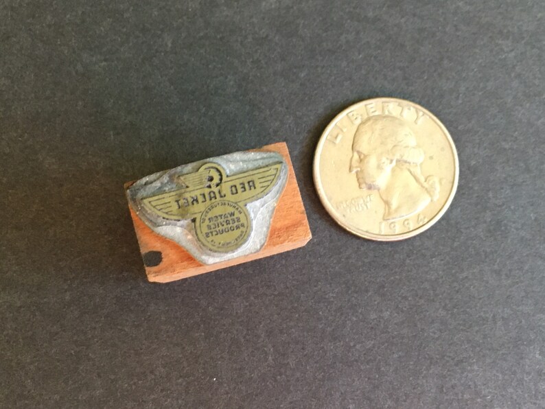 Letterpress Block Red Jacket Water Service Products Etsy