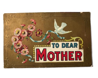 Antique Victorian Postcard To Dear Mother