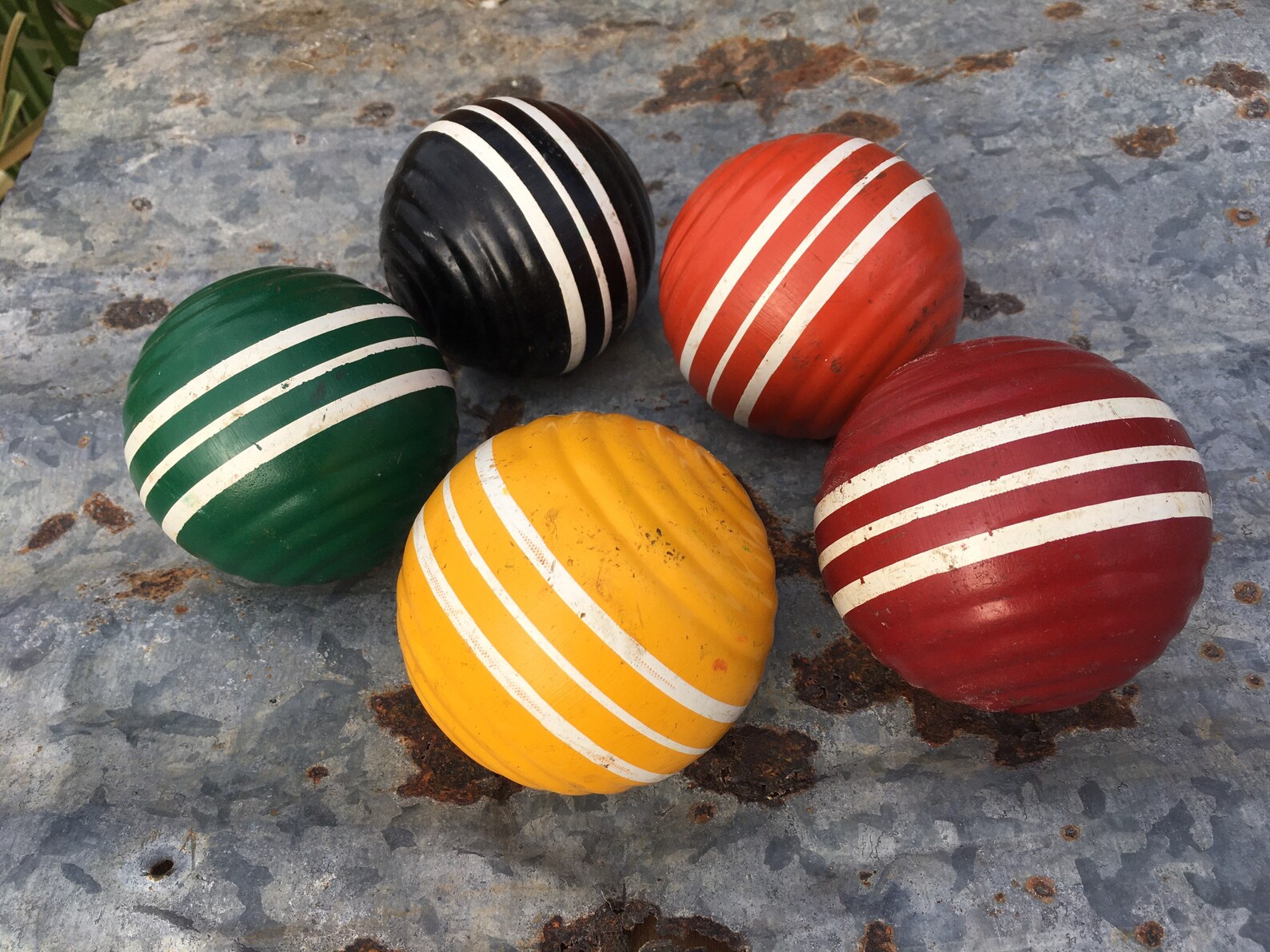 Set of 5 Vintage Wooden Croquet Balls Etsy