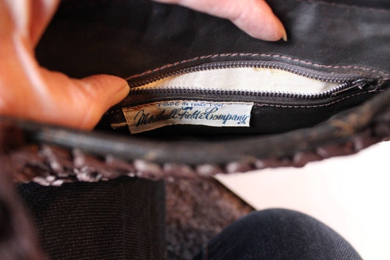 Vintage Brown Handbag Raffia Straw Purse Marshall… - image 7