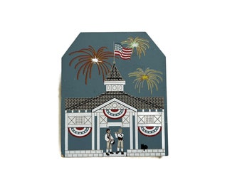 1996 Cat's Meow Village American Holidays Let Freedom Ring 4th of July Gazebo Fireworks