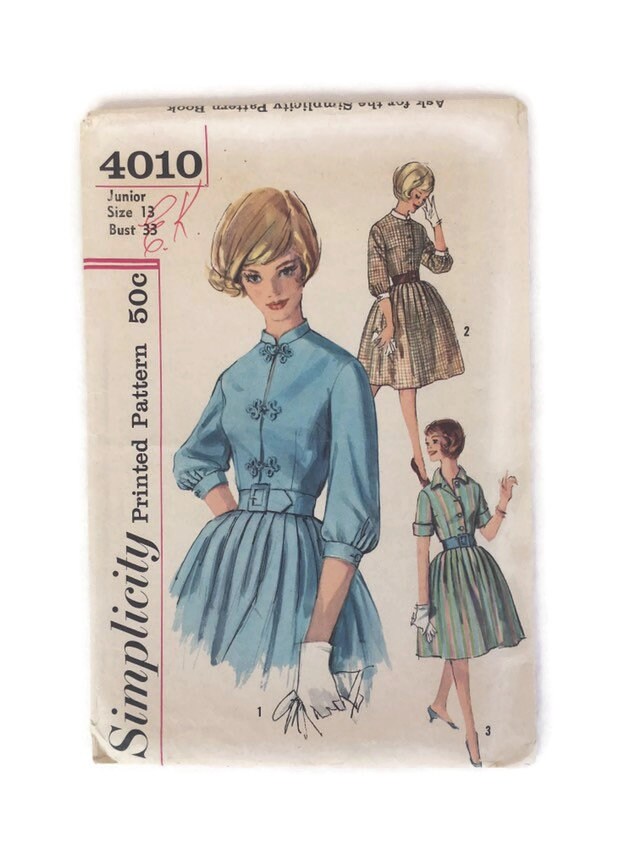 Sewing Pattern Simplicity 4010 Teens Juniors One Piece Dress Etsy