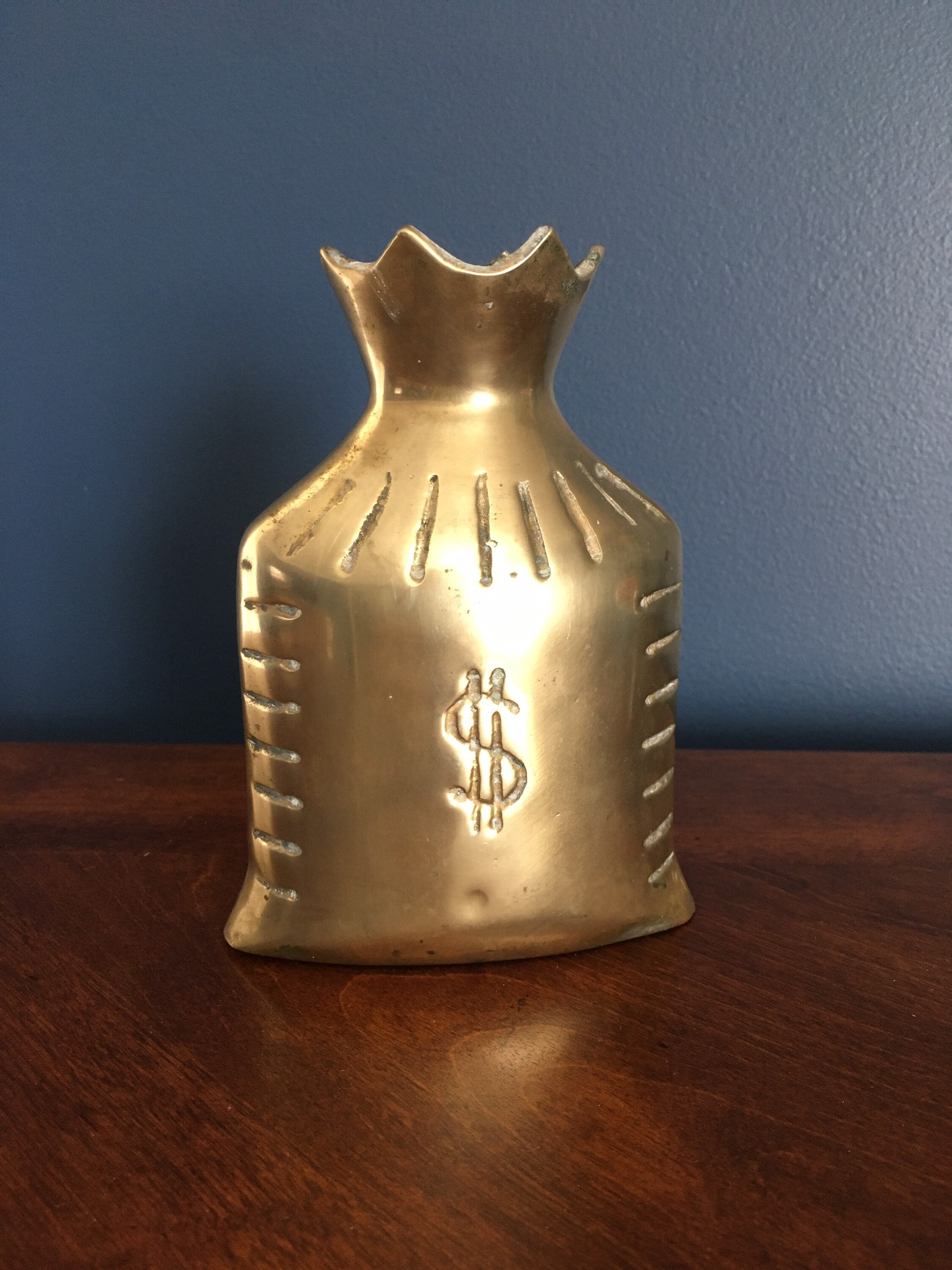 Brass Money Bag Etsy