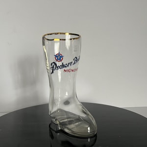 Vintage Boot Shaped Drinking Glass Pshorr Brau Munich Germany